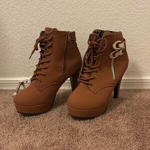 Brown boot heels